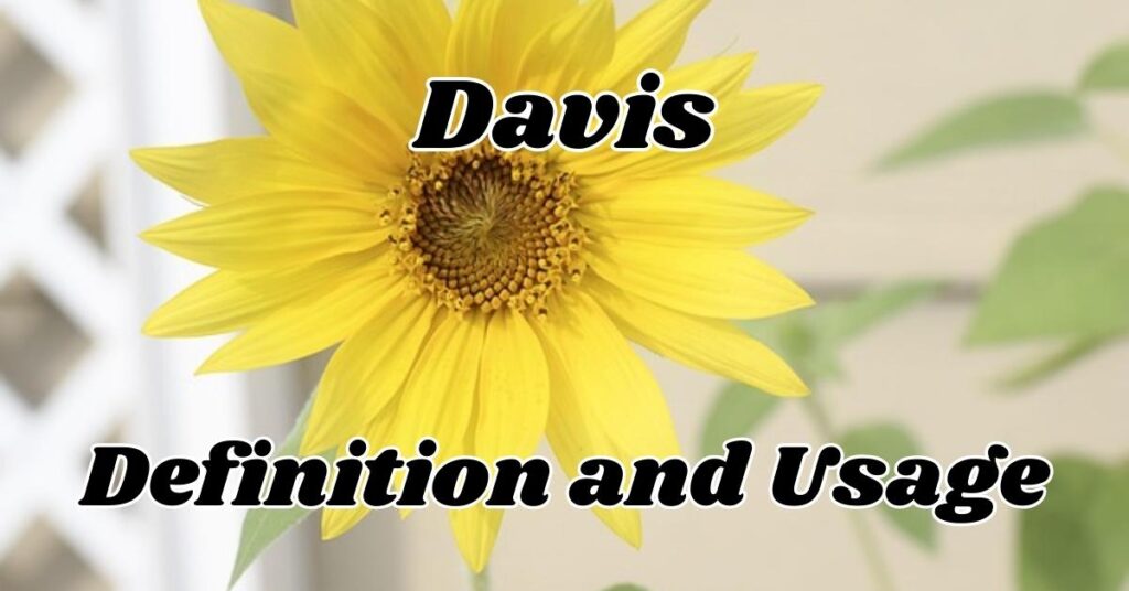 Davis Definition and Usage