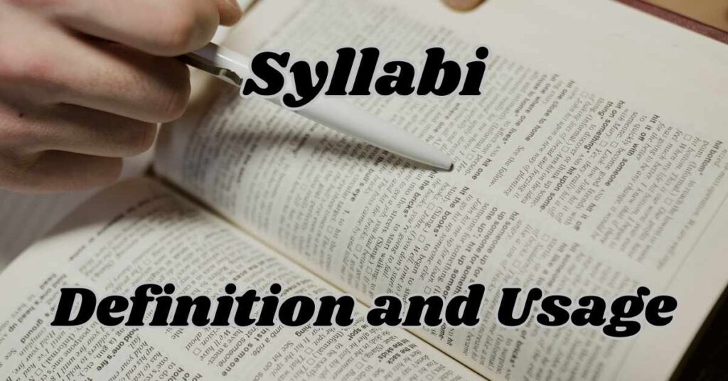 Syllabi Definition and Usage