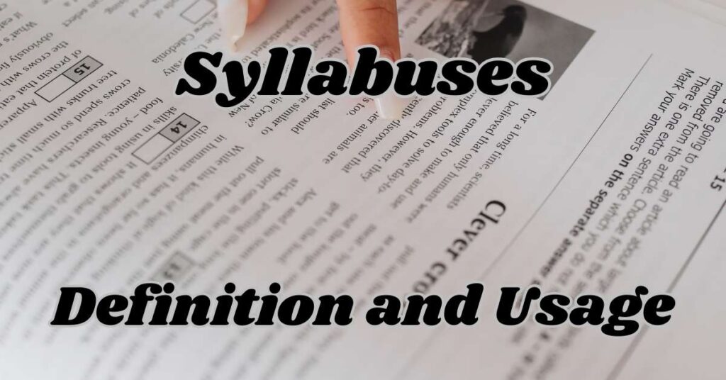 Syllabuses Definition and Usage